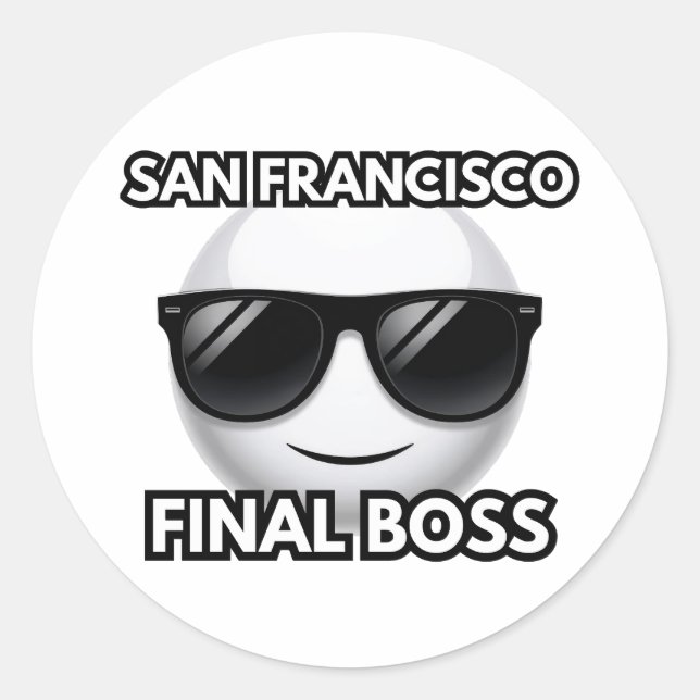 San Francisco Final Boss Cool Emoji Sticker (Vorderseite)