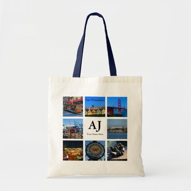 San Francisco Fishermans Wharf Collage #1 Tote Bag Tragetasche (Vorne)