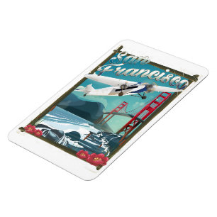 San Francisco Flug-Reiseplakat Magnet