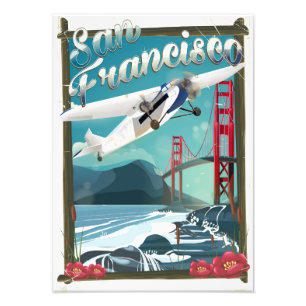 San Francisco Flugreiseplakat Fotodruck