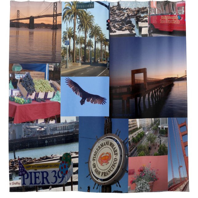 San Francisco Foto Collage Duschvorhang (Vorderseite)
