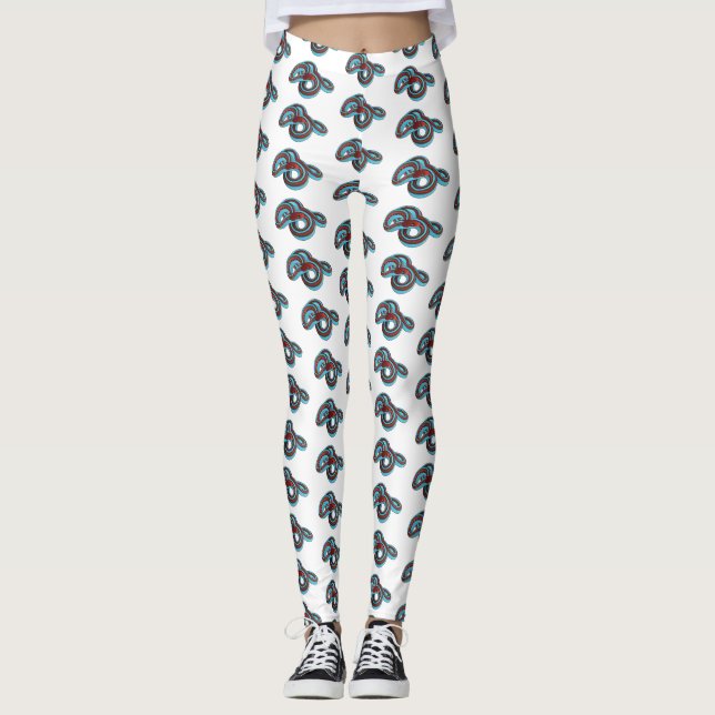 San Francisco Garter Schlange Cartoon Illustration Leggings (Vorderseite)