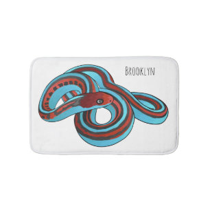 San Francisco garter snake cartoon illustration Badematte