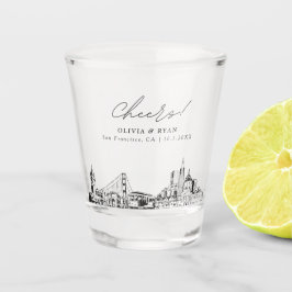 San Francisco Gastgeschenk Hochzeit Personalisiert Schnapsglas