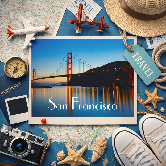 San Francisco – Golden Abend am Meer Postkarte (Von Creator hochgeladen)