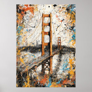 San Francisco Golden Gate Abstrakte Dripping-Maler Poster