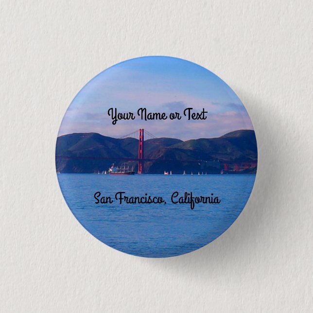 San Francisco Golden Gate Bridge #1 Pinback Button (Vorderseite)