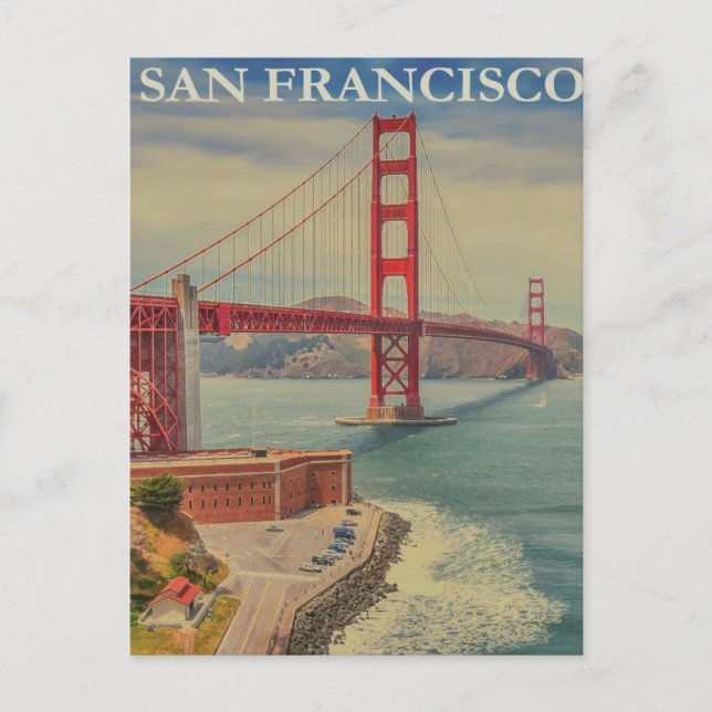 San Francisco Golden Gate Bridge - Anreise nach An Postkarte (Vorderseite)
