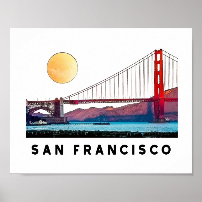 San Francisco Golden Gate Bridge Architektur Poster (Vorne)
