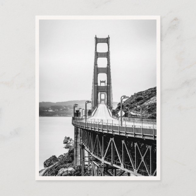 San Francisco Golden Gate Bridge Black & White Postkarte (Vorderseite)