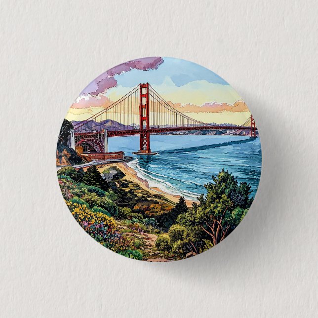 San Francisco Golden Gate Bridge Button (Vorderseite)