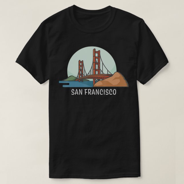 San Francisco  Golden Gate Bridge  California Gift T-Shirt (Design vorne)