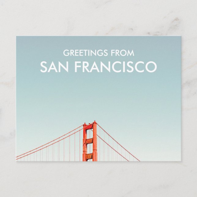 San Francisco Golden Gate Bridge Greetings From Postkarte (Vorderseite)