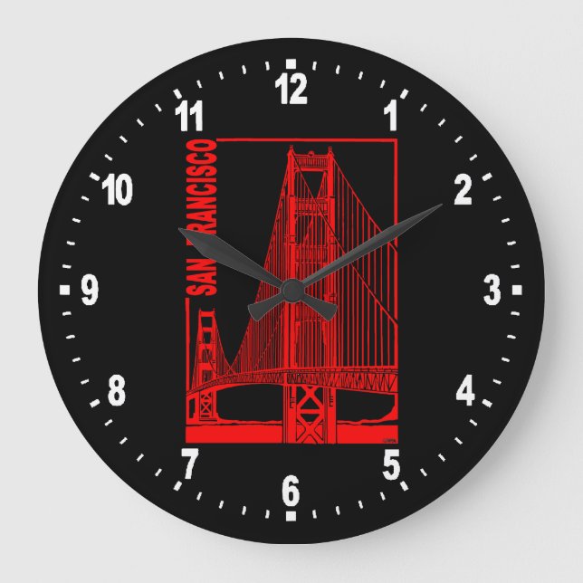 San Francisco-Golden Gate Bridge Große Wanduhr (Vorderseite)