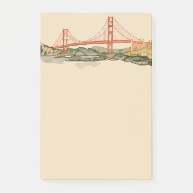 San Francisco Golden Gate Bridge - Hinweise Post-it Klebezettel (Vorderseite)