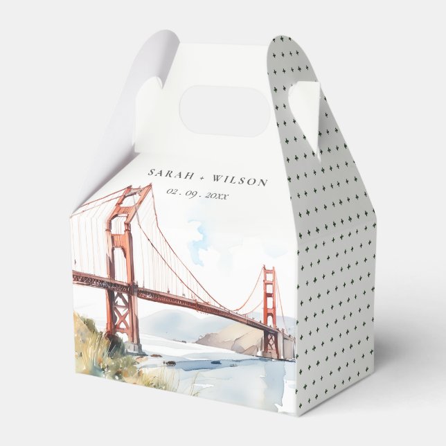 San Francisco Golden Gate Bridge Landscape Wedding Geschenkschachtel (Vorderseite)