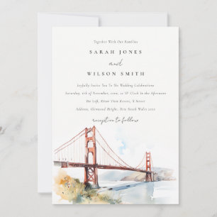 San Francisco Golden Gate Bridge Landschaft Hochze Einladung