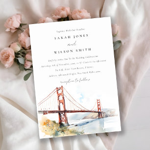 San Francisco Golden Gate Bridge Landschaft Hochze Einladung