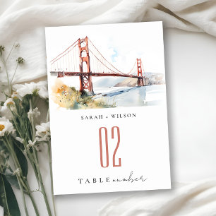 San Francisco Golden Gate Bridge Landschaft Hochze Tischnummer