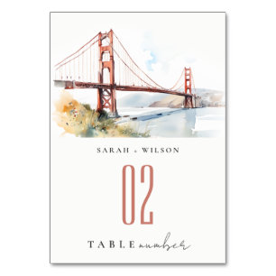 San Francisco Golden Gate Bridge Landschaft Hochze Tischnummer