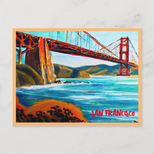 San Francisco Golden Gate Bridge Malerei Postkarte