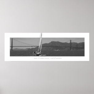 San Francisco - Golden gate bridge mit Segelboot Poster