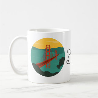 San Francisco - Golden Gate Bridge/ Name anpassen Kaffeetasse
