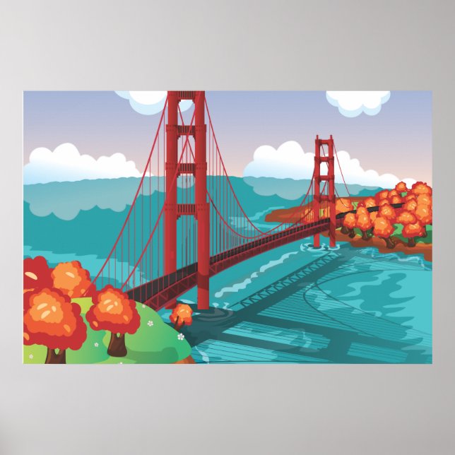 San Francisco Golden Gate Bridge Poster (Vorne)