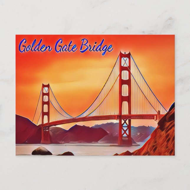 San Francisco Golden Gate Bridge Postkarte (Vorderseite)