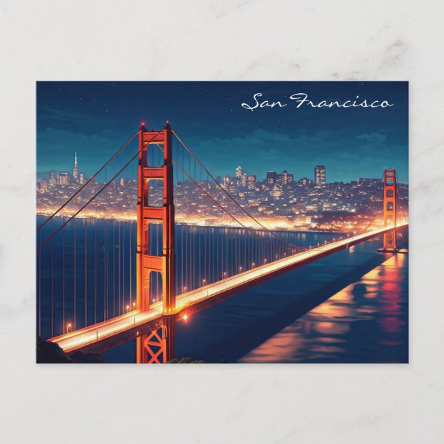 San Francisco Golden Gate Bridge Postkarte (Vorderseite)
