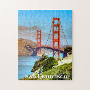 San Francisco, Golden Gate Bridge, Reiseplakat  Puzzle