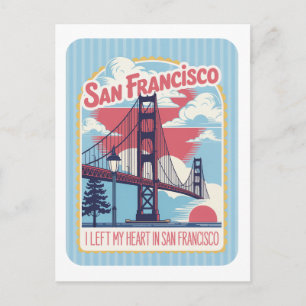 San Francisco Golden Gate Bridge Retro Postkarte