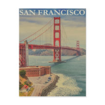 San Francisco Golden Gate Bridge Retro Vintage
