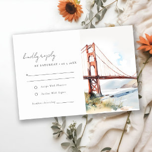 San Francisco Golden Gate Bridge Scape Hochzeit RSVP Karte