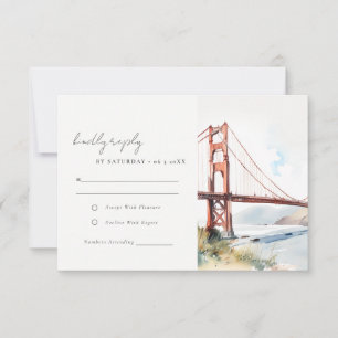 San Francisco Golden Gate Bridge Scape Hochzeit RSVP Karte
