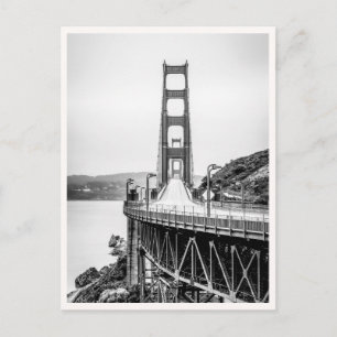 San Francisco Golden Gate Bridge Schwarzweiß Postkarte