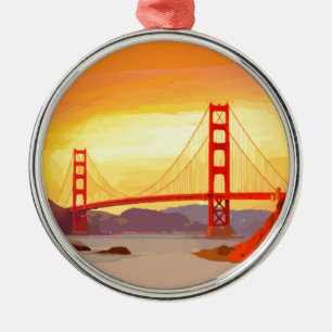 San Francisco Golden gate bridge Silbernes Ornament