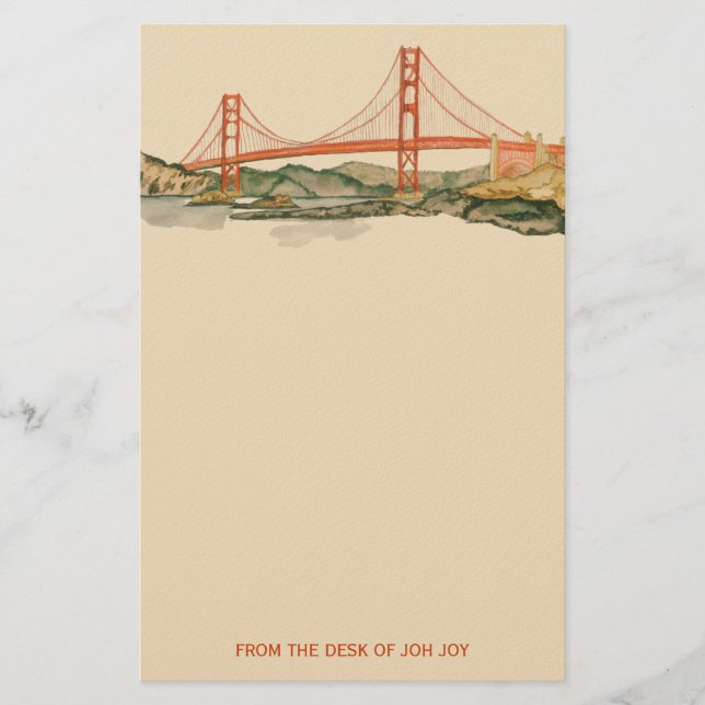 San Francisco Golden Gate Bridge Stationery Briefpapier (Vorderseite)