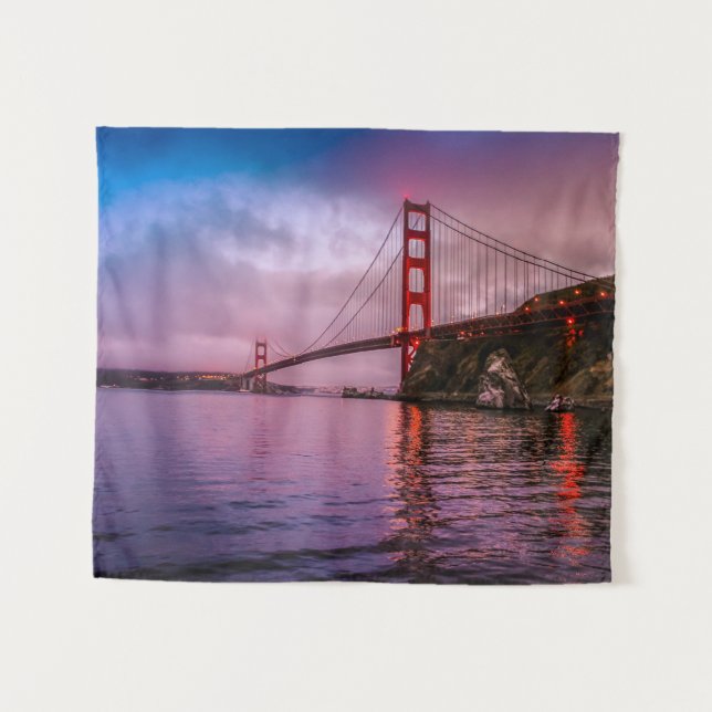 San Francisco Golden gate bridge Tapisserie Wandteppich (Vorderseite (Horizontal))