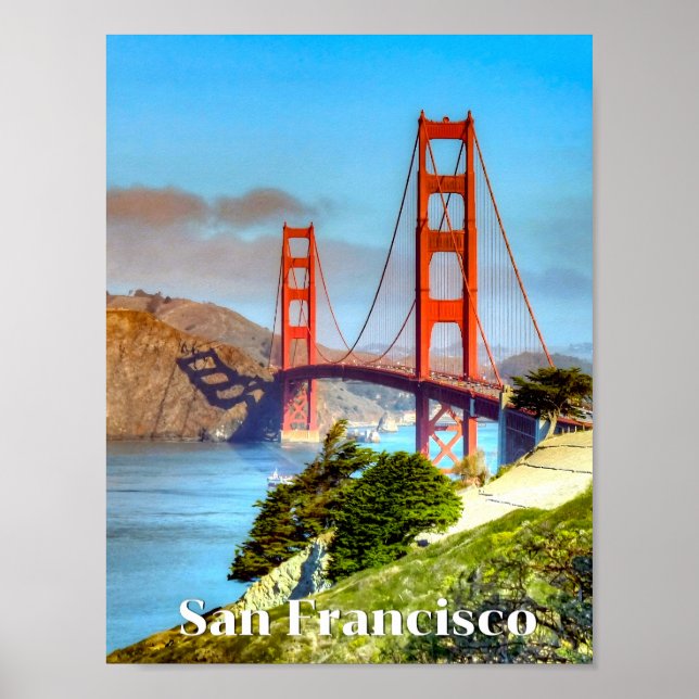 San Francisco, Golden Gate Bridge, Travel Poster (Vorne)