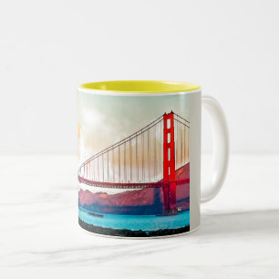 San Francisco Golden gate bridge. USA, Amerika Zweifarbige Tasse