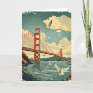 San Francisco Golden Gate Bridge Vintage Karte