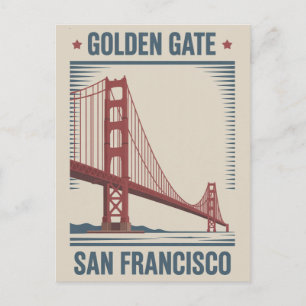 San Francisco Golden Gate Bridge Vintage Postkarte