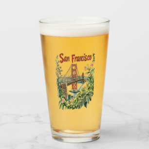 San Francisco Golden Gate Bridge Wasserfarbendesig Glas
