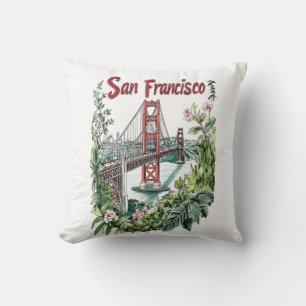 San Francisco Golden Gate Bridge Wasserfarbendesig Kissen