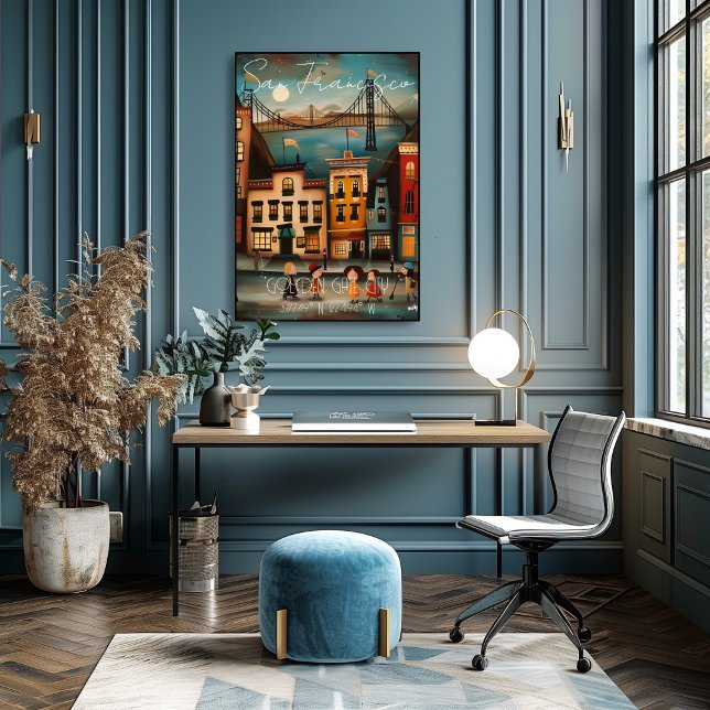 San Francisco: Golden Gate City - Whimsical Art Poster (Von Creator hochgeladen)