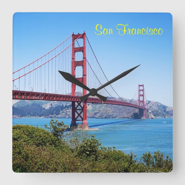 San Francisco Golden Gate Quadratische Wanduhr (Vorderseite)