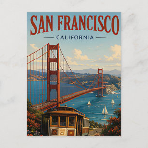 ❤️ San Francisco Golden Gate Skyline Stil ❤️ Postkarte