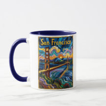 San Francisco Golden Gate Van Gogh Farbige Reise