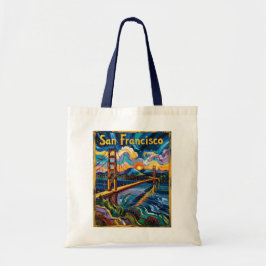 San Francisco Golden Gate Van Gogh Style Art Tragetasche